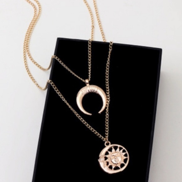 Jewelry - 3/$25—Sun, Moon & Stars Crescent Layered Necklaces